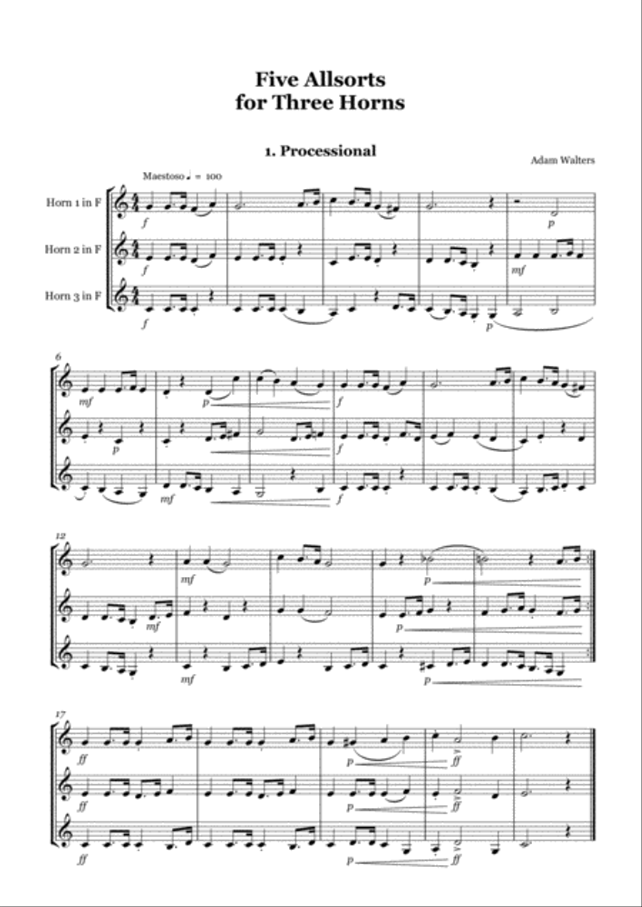 Five Allsorts for Three Horns Small Ensemble scores gallery preview page 2