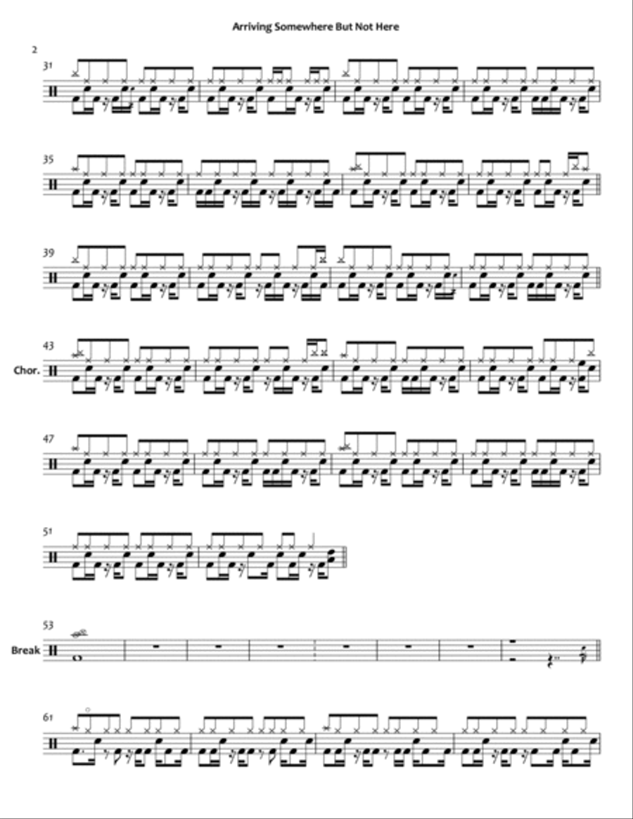 Arriving Somewhere But Not Here Drum Set scores gallery preview page 2