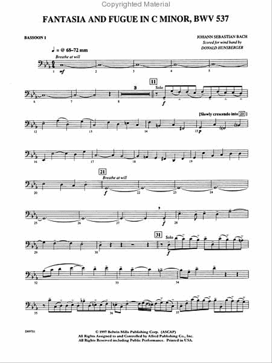 Fantasia and Fugue in C Minor, BWV 537 Concert Band scores gallery preview page 2