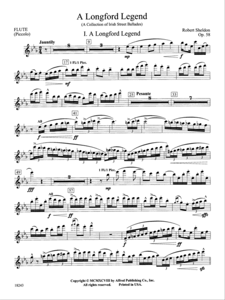 A Longford Legend: Flute A Longford Legend: Flute Concert Band scores gallery preview page 1