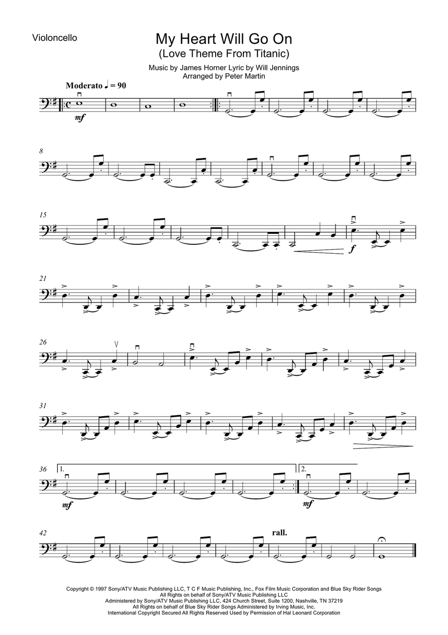 My Heart Will Go On (Love Theme from Titanic) String Quartet scores gallery preview page 4