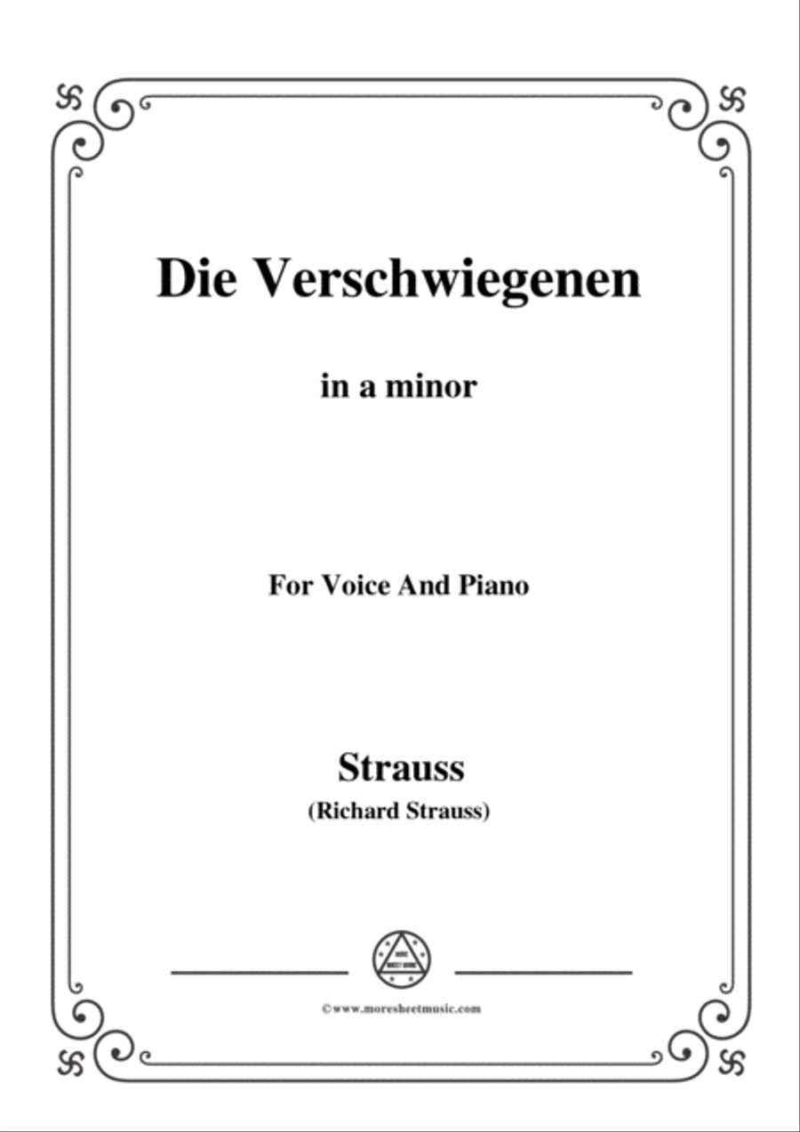 Richard Strauss-Die Verschwiegenen in a minor,for Voice and Piano Voice Solo scores gallery preview page 1