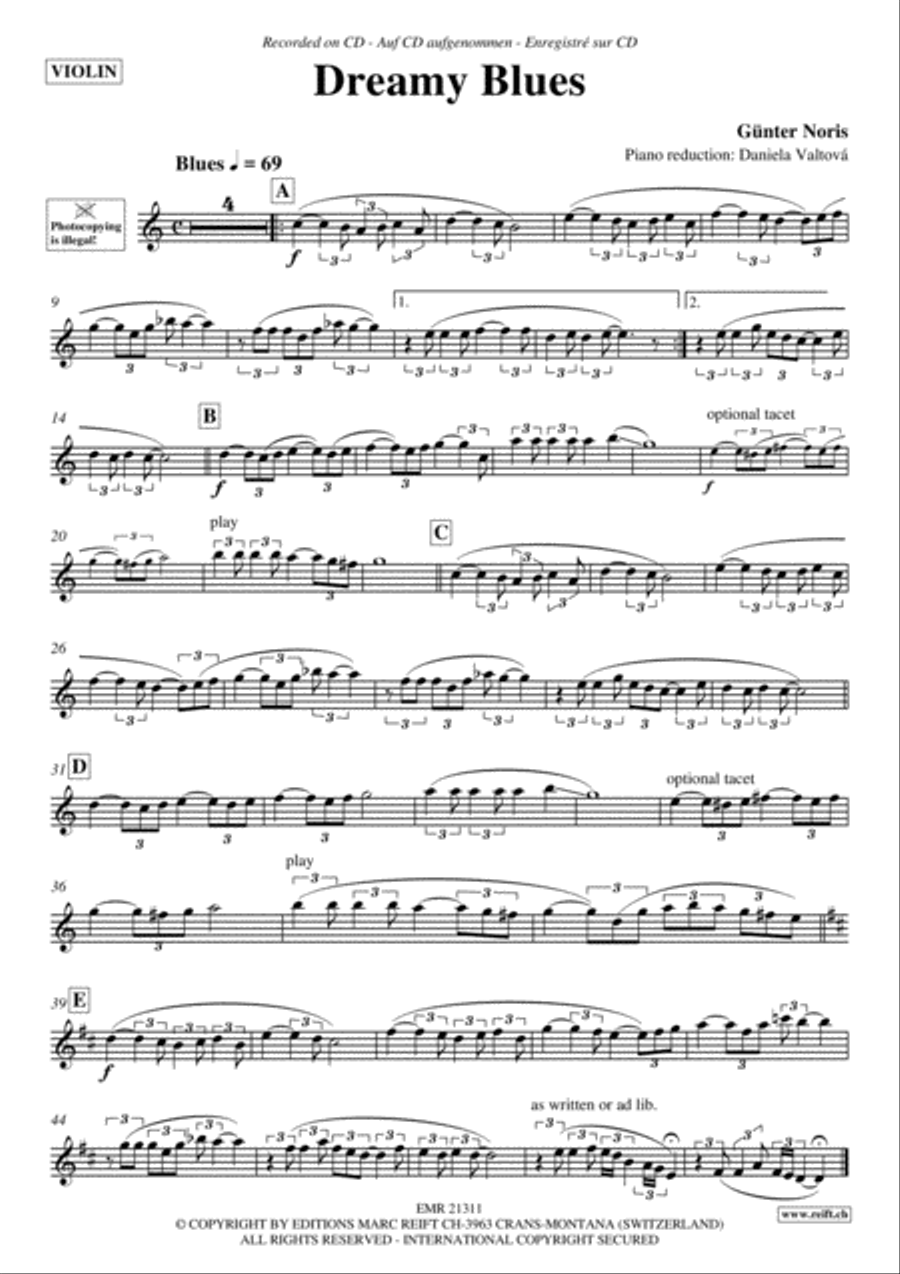 Dreamy Blues Violin Solo scores gallery preview page 3