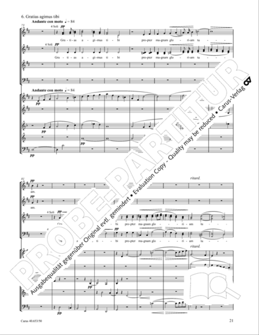 Mass in D Major (Missa in D) 4-Part scores gallery preview page 22