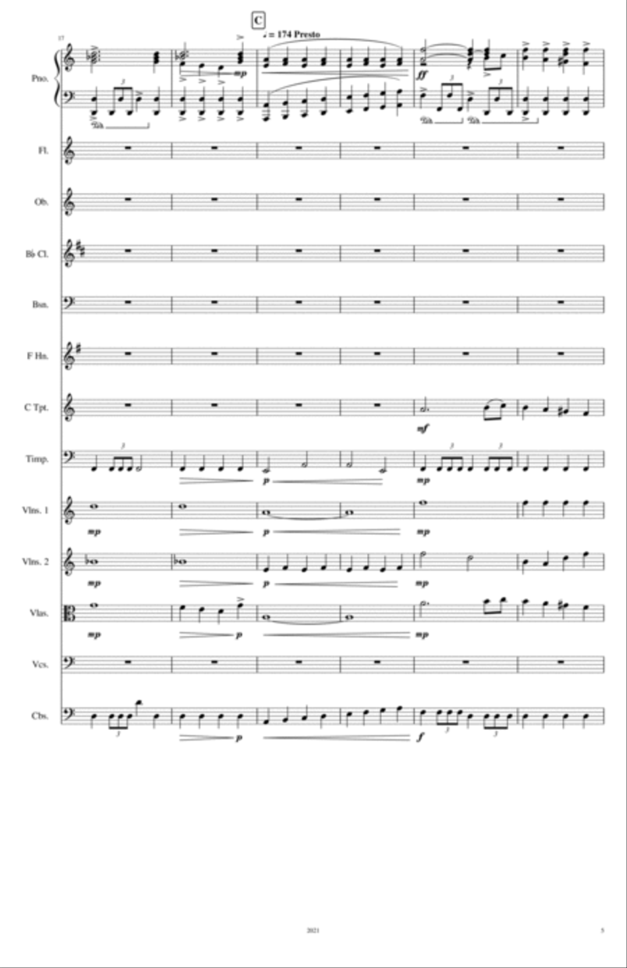 Piano Concerto # 1 - 3rd movement Full Orchestra scores gallery preview page 6