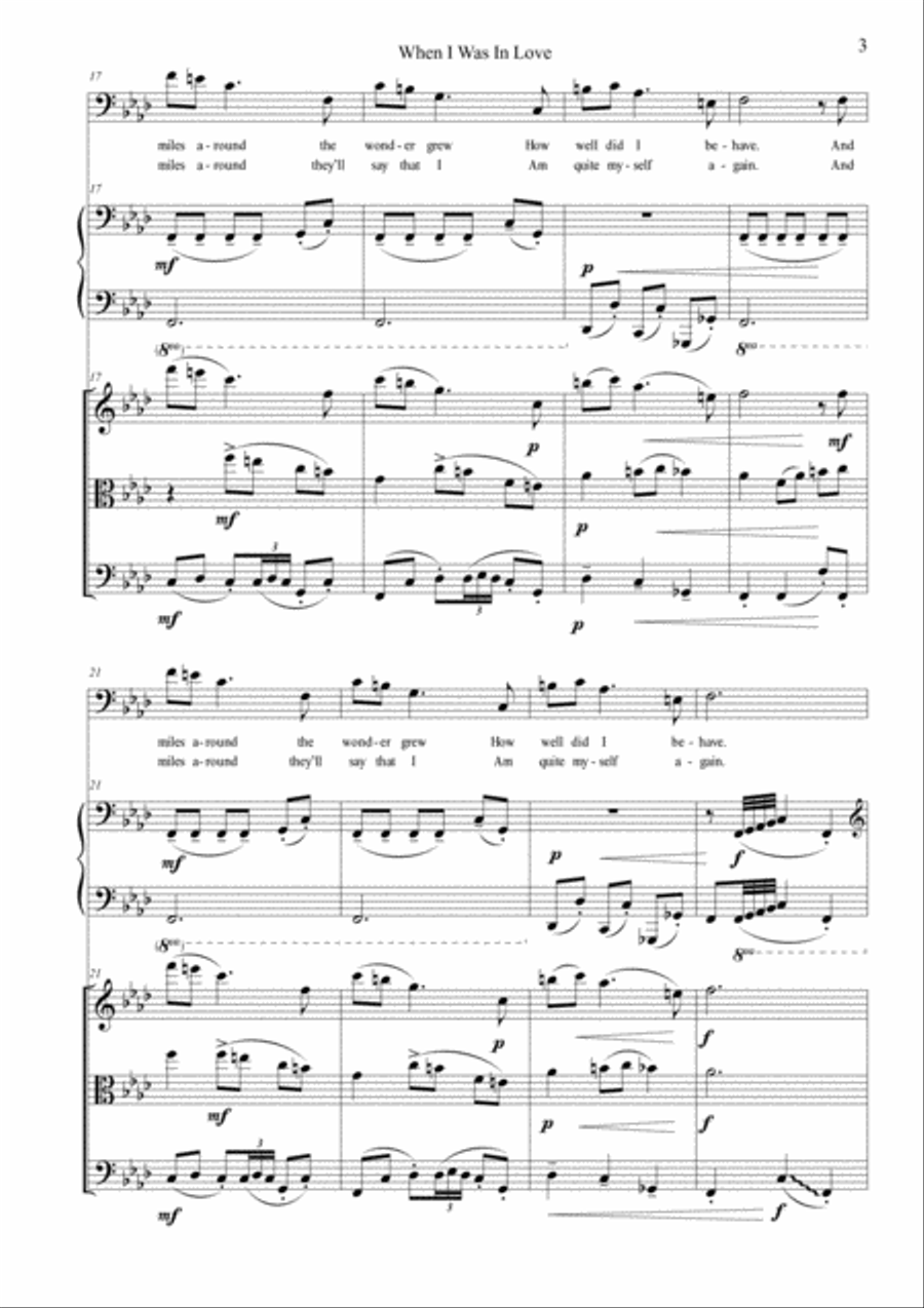 When I Was in Love Piano Quartet scores gallery preview page 3