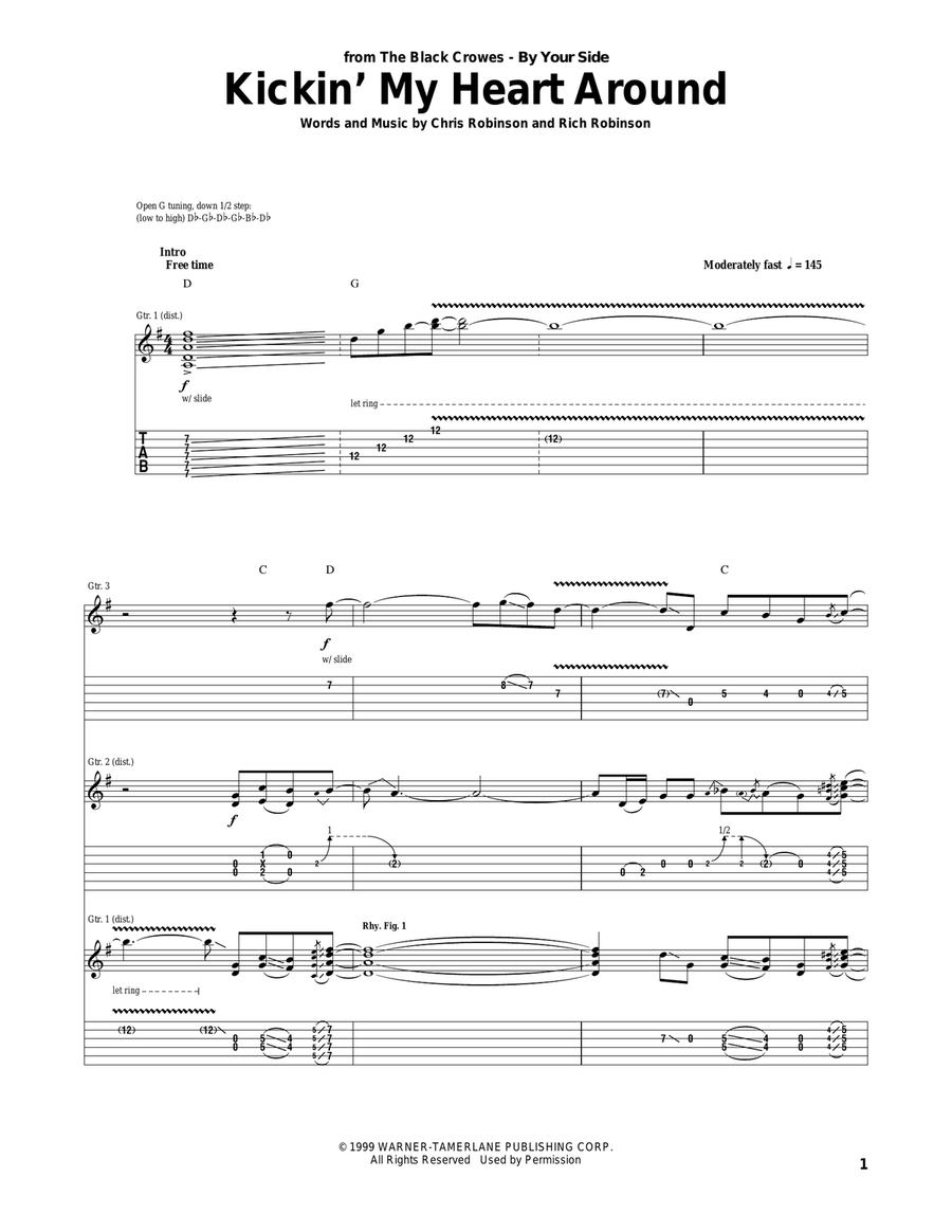 Kickin' My Heart Around Acoustic Guitar scores gallery preview page 1