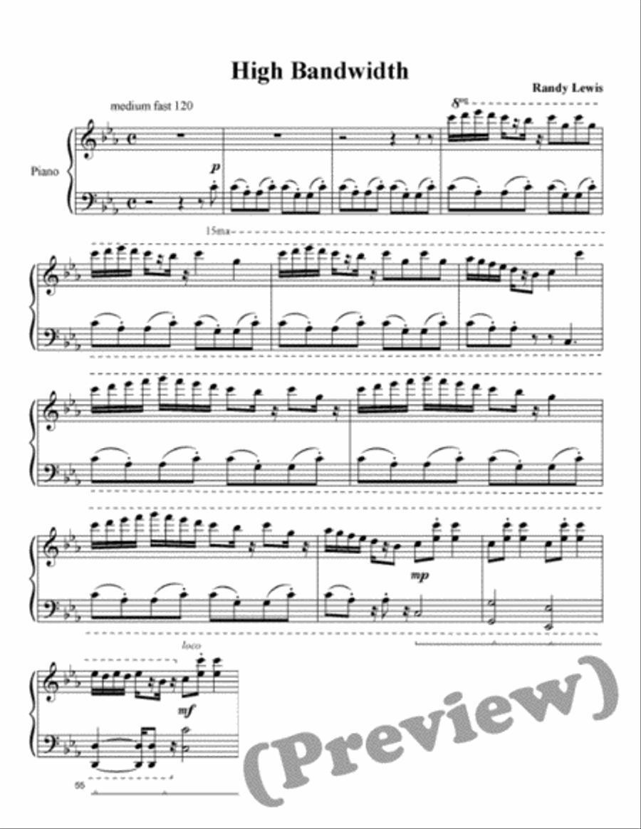 High Bandwidth Piano Solo scores gallery preview page 1