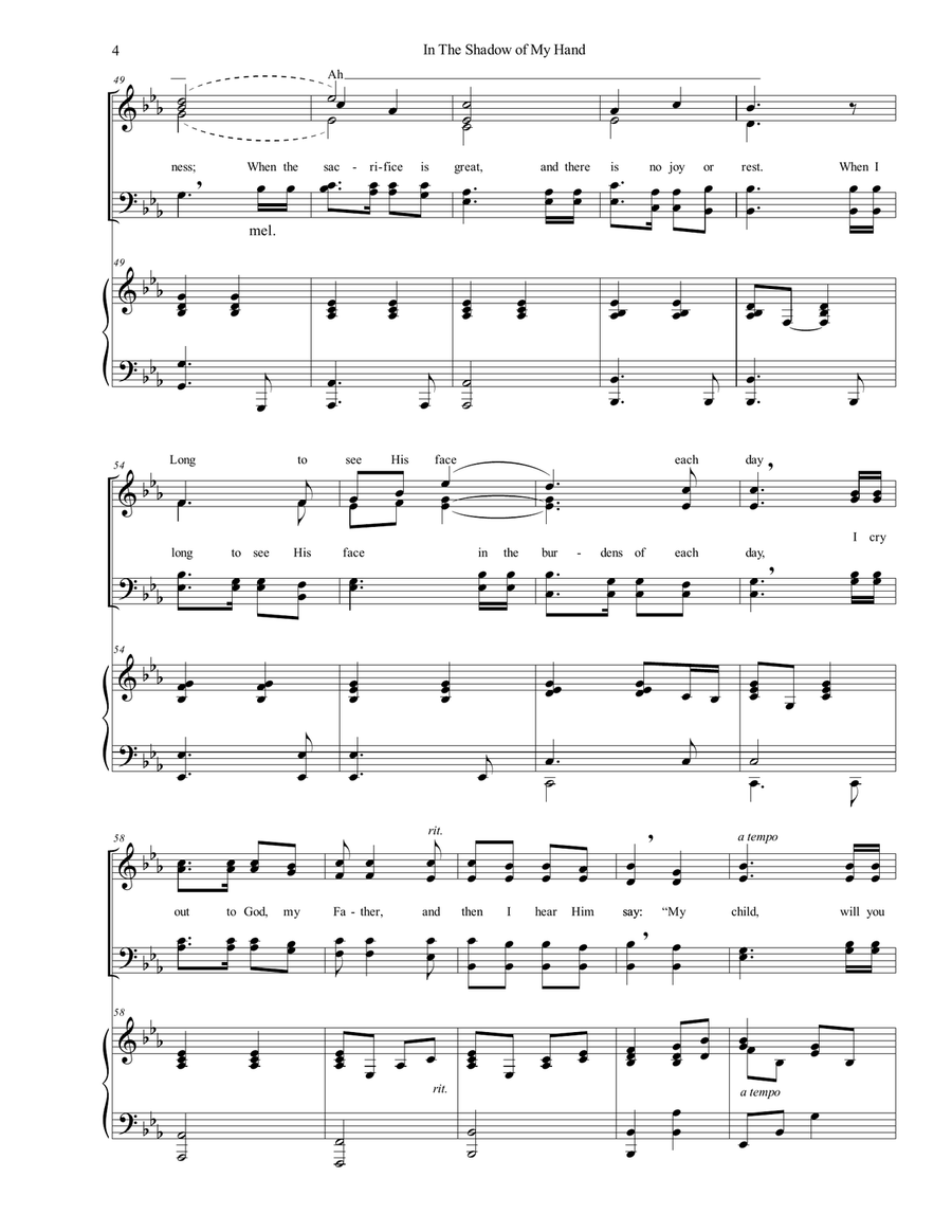 In the Shadow of My Hand 4-Part scores gallery preview page 4