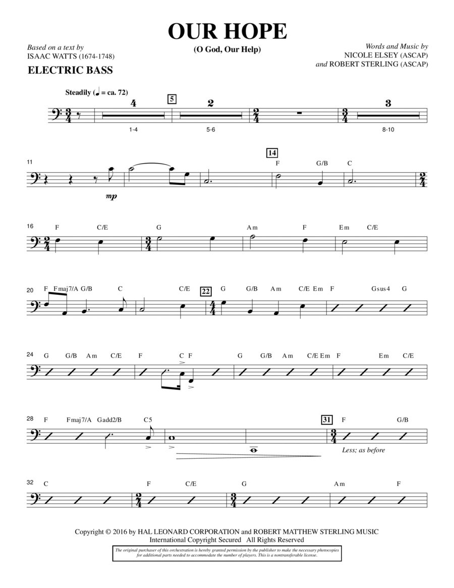 Our Hope - Electric Bass Choir scores gallery preview page 1