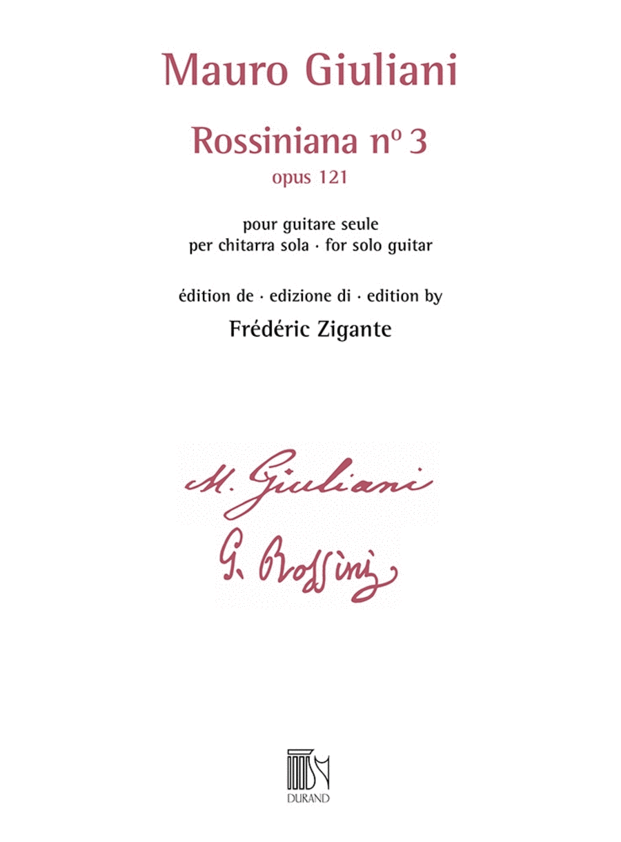 Rossiniana No. 3 Op. 121 edited by Frederic Zigante