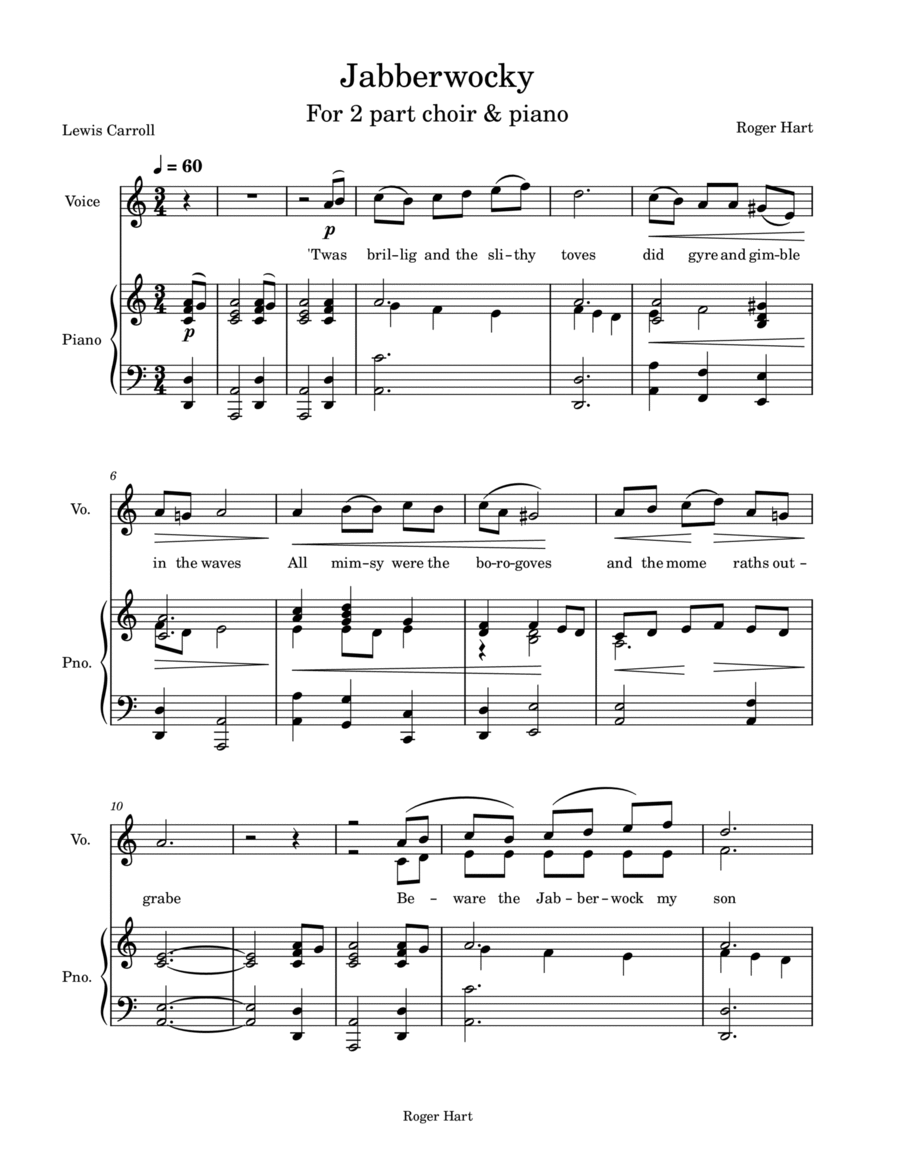 Jabberwocky Jabberwocky Piano scores gallery preview page 1