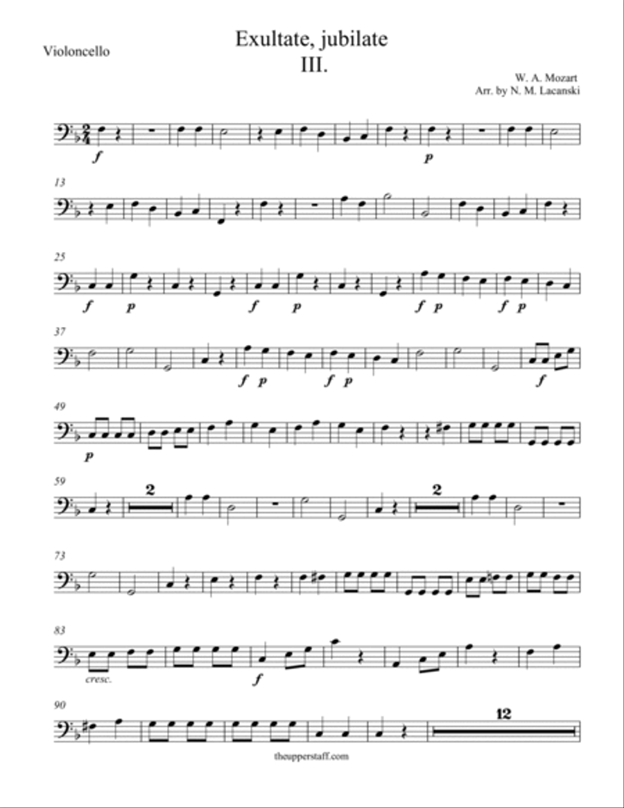 Exultate jubilate Third Movement Alleluia Chamber Orchestra scores gallery preview page 3