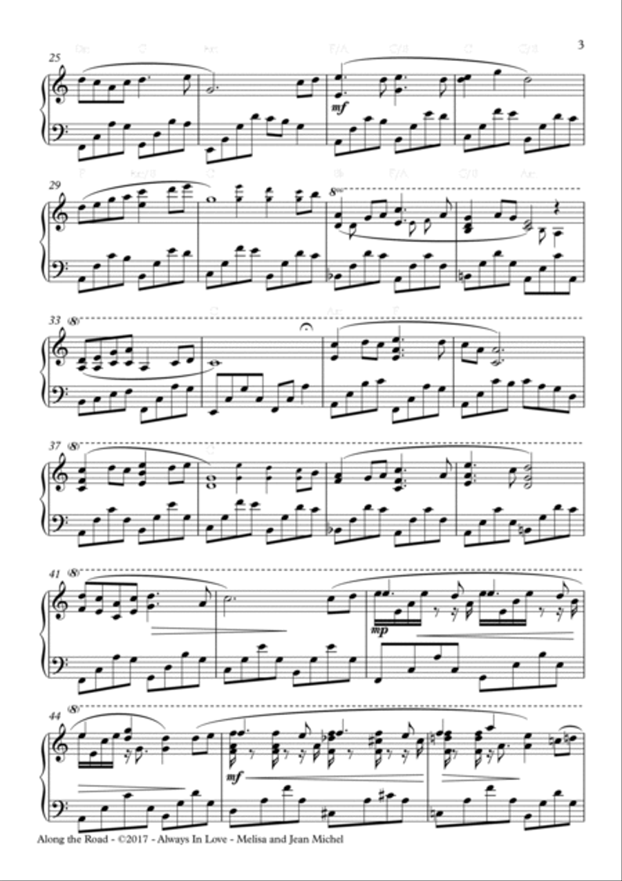 Along the Road Piano Solo scores gallery preview page 3