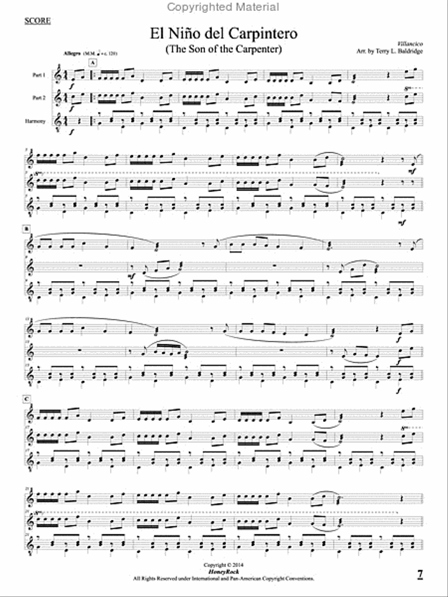 Christmas - South of the Border: for 3 players on one marimba Marimba scores gallery preview page 4