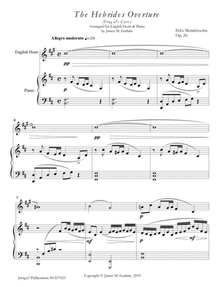 Mendelssohn: the Hebrides Overture for English Horn & Piano