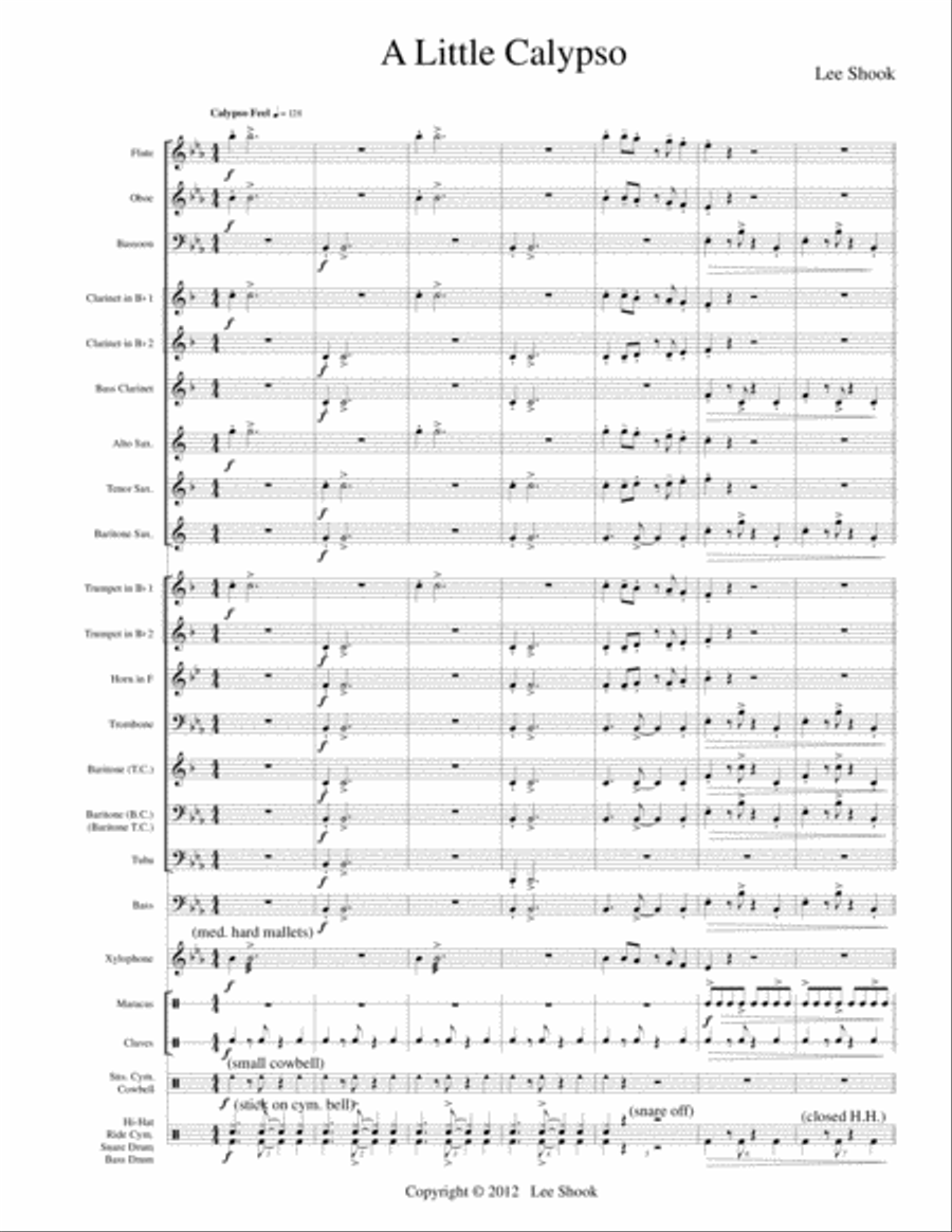 A Little Calypso Concert Band scores gallery preview page 3
