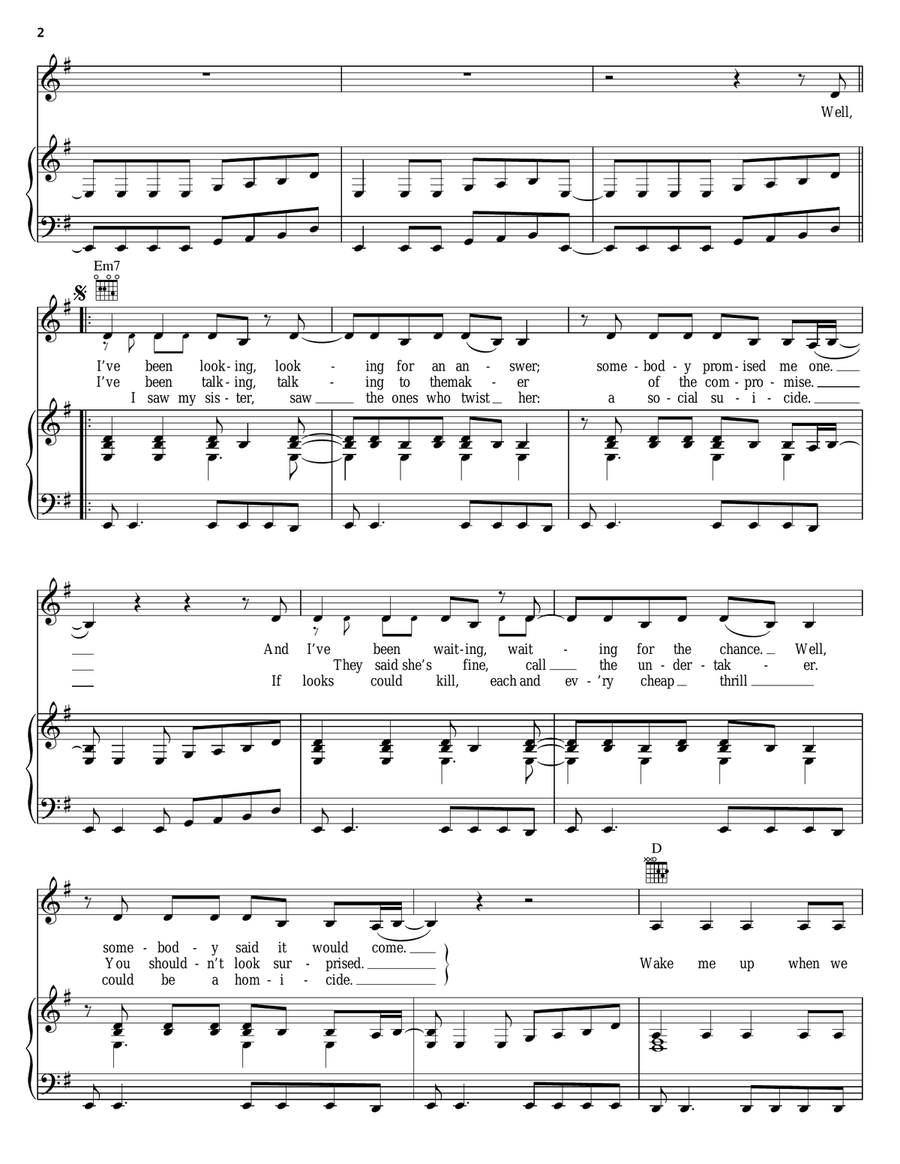2001 Piano, Vocal, Guitar scores gallery preview page 2