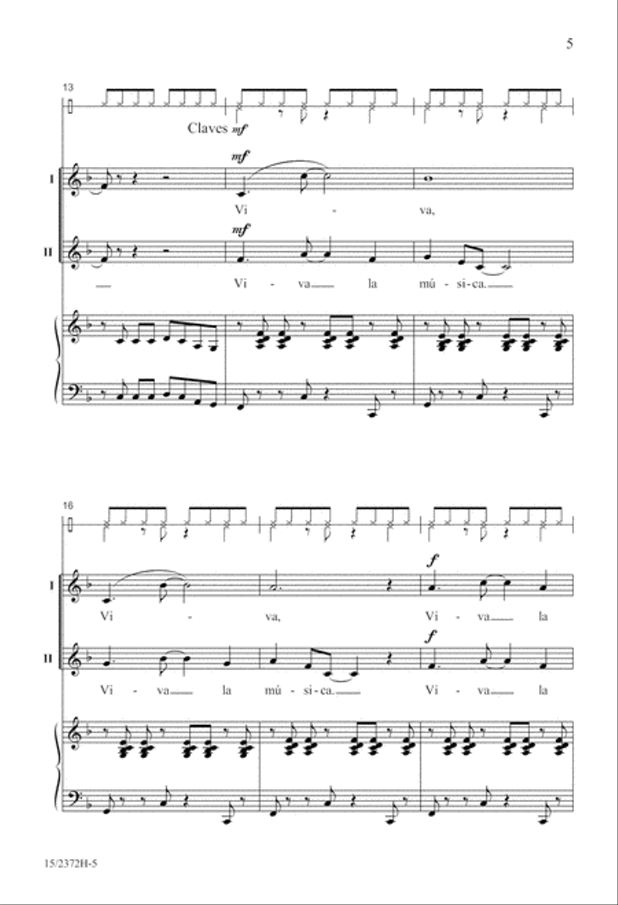 ¡Viva la Música! ¡Viva la Música! 2-Part scores gallery preview page 6