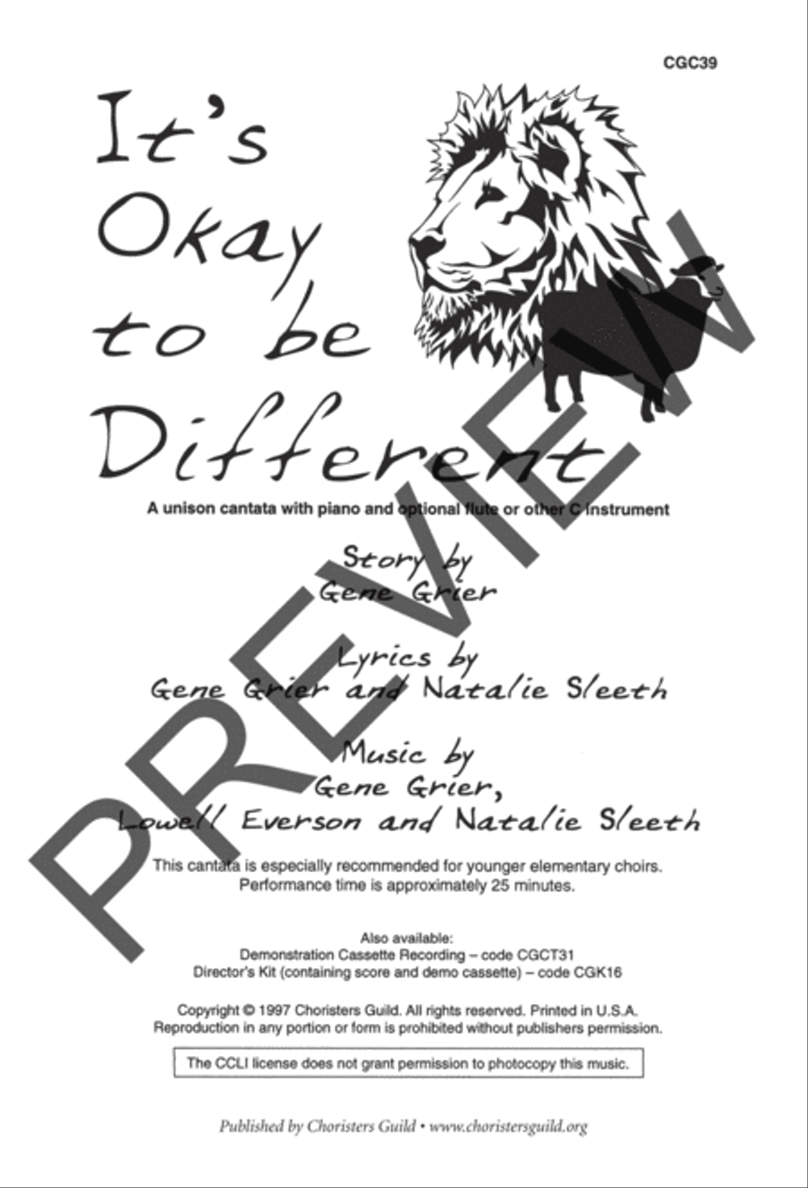 It's Okay to be Different Unison Choir scores gallery preview page 2
