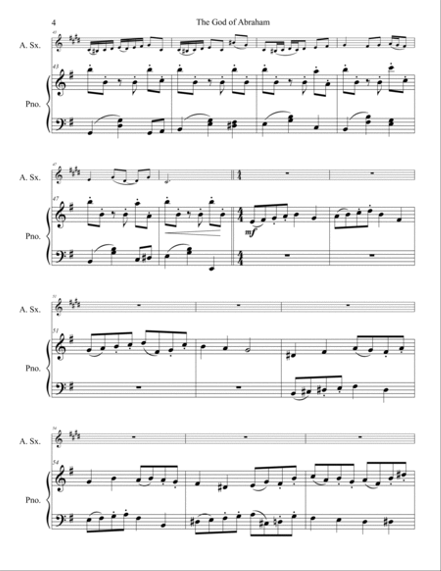 God of Abraham for Alto Saxophone Alto Saxophone scores gallery preview page 5