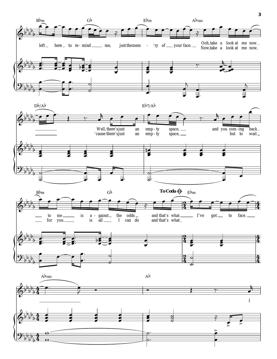 Against All Odds (Take A Look At Me Now) Piano, Vocal scores gallery preview page 3