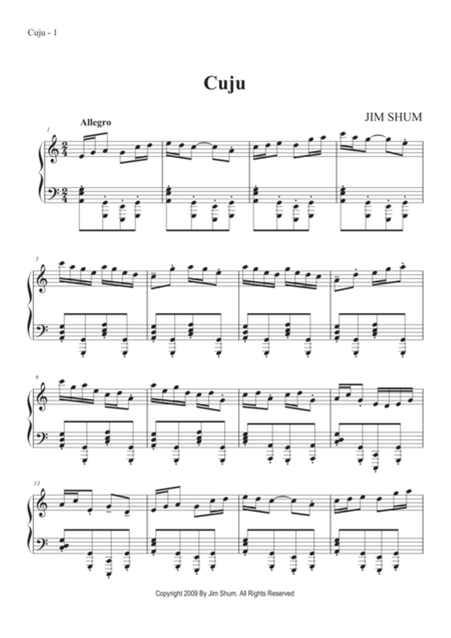 Cuju Cuju Piano Solo scores gallery preview page 3
