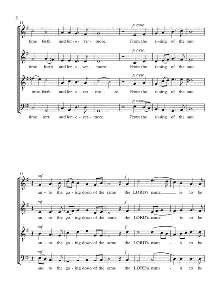 Psalm 113, for A Capella Chorus