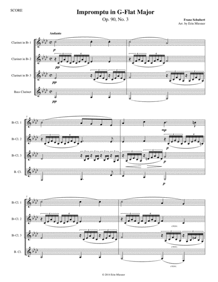 Impromptu in G-Flat Major for Clarinet Quartet