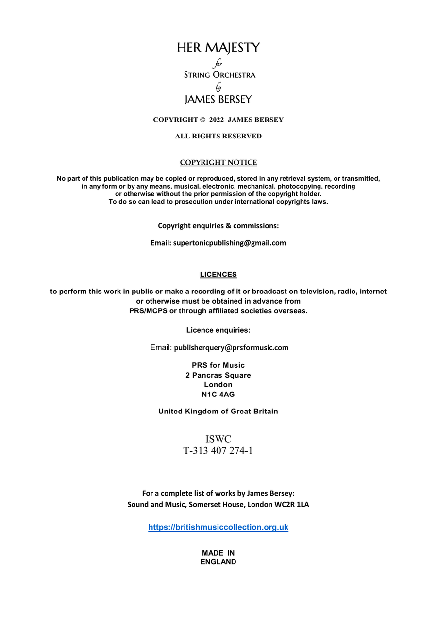 Her Majesty (strings - score & parts) Chamber Music scores gallery preview page 2