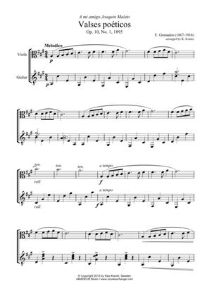 Valses poeticos Op. 10, No. 1, 2 & 7 for viola and guitar