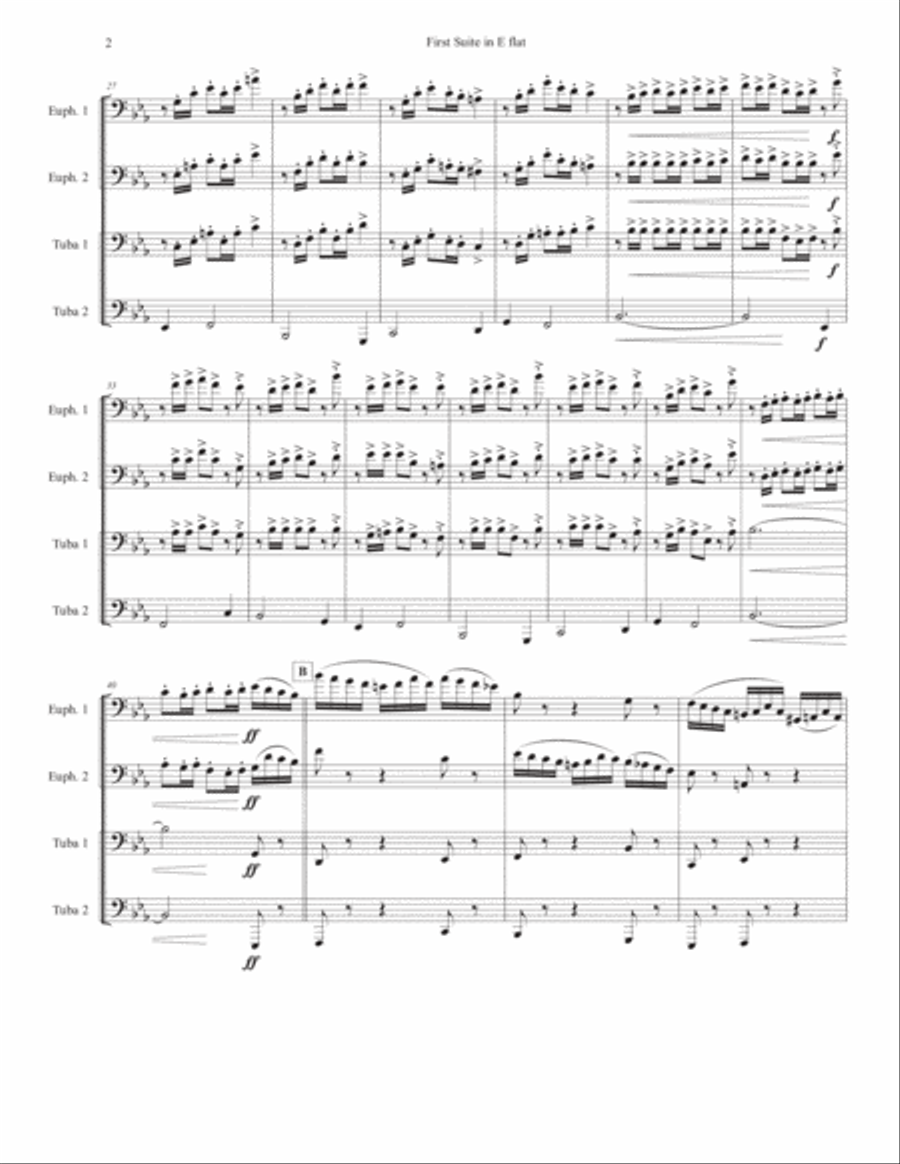 First Suite in Eb Brass Quartet scores gallery preview page 2