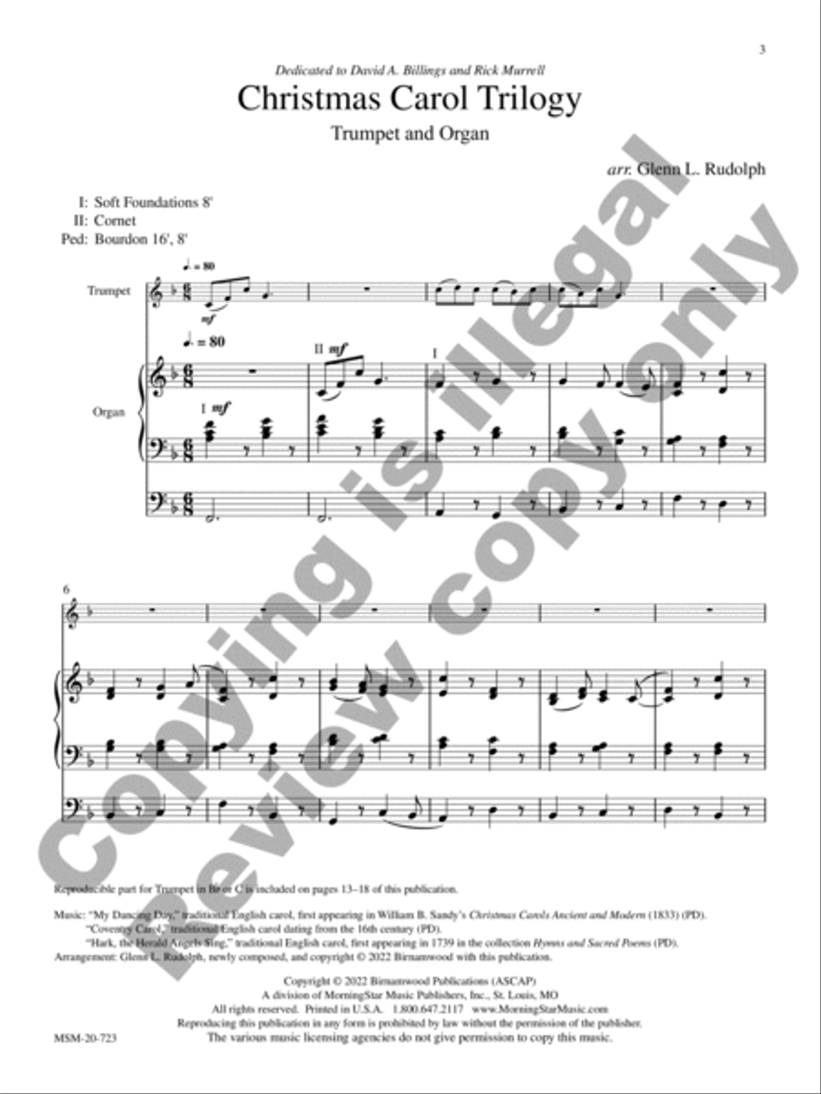 Christmas Carol Trilogy Trumpet scores gallery preview page 2
