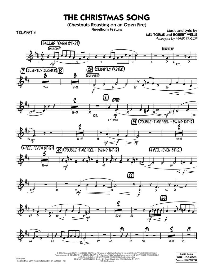 The Christmas Song (Chestnuts Roasting on an Open Fire) - Trumpet 4 Jazz Ensemble scores gallery preview page 1