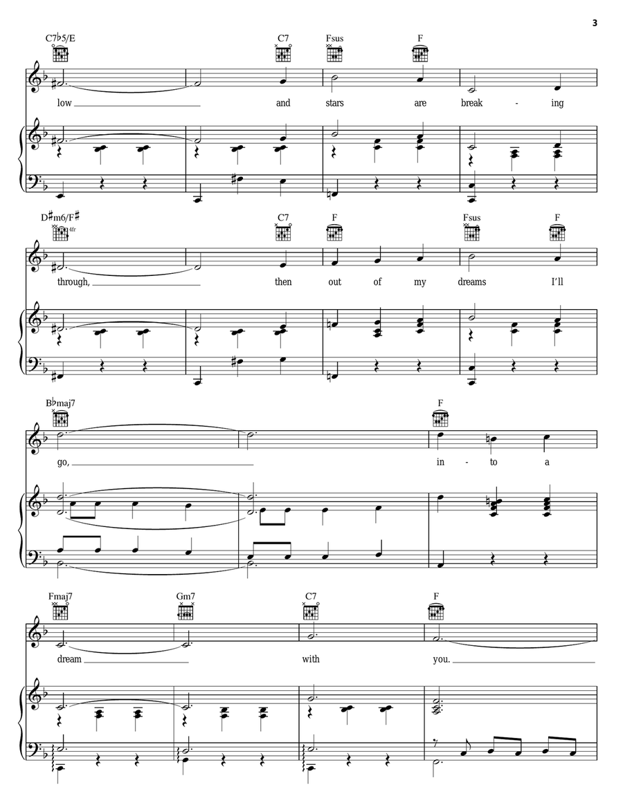Out Of My Dreams (from Oklahoma!) Piano, Vocal, Guitar scores gallery preview page 3