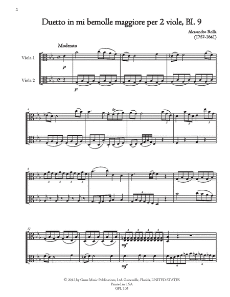 22 Viola Duets, BI. 1-22 Volume 2 (BI. 9-15)