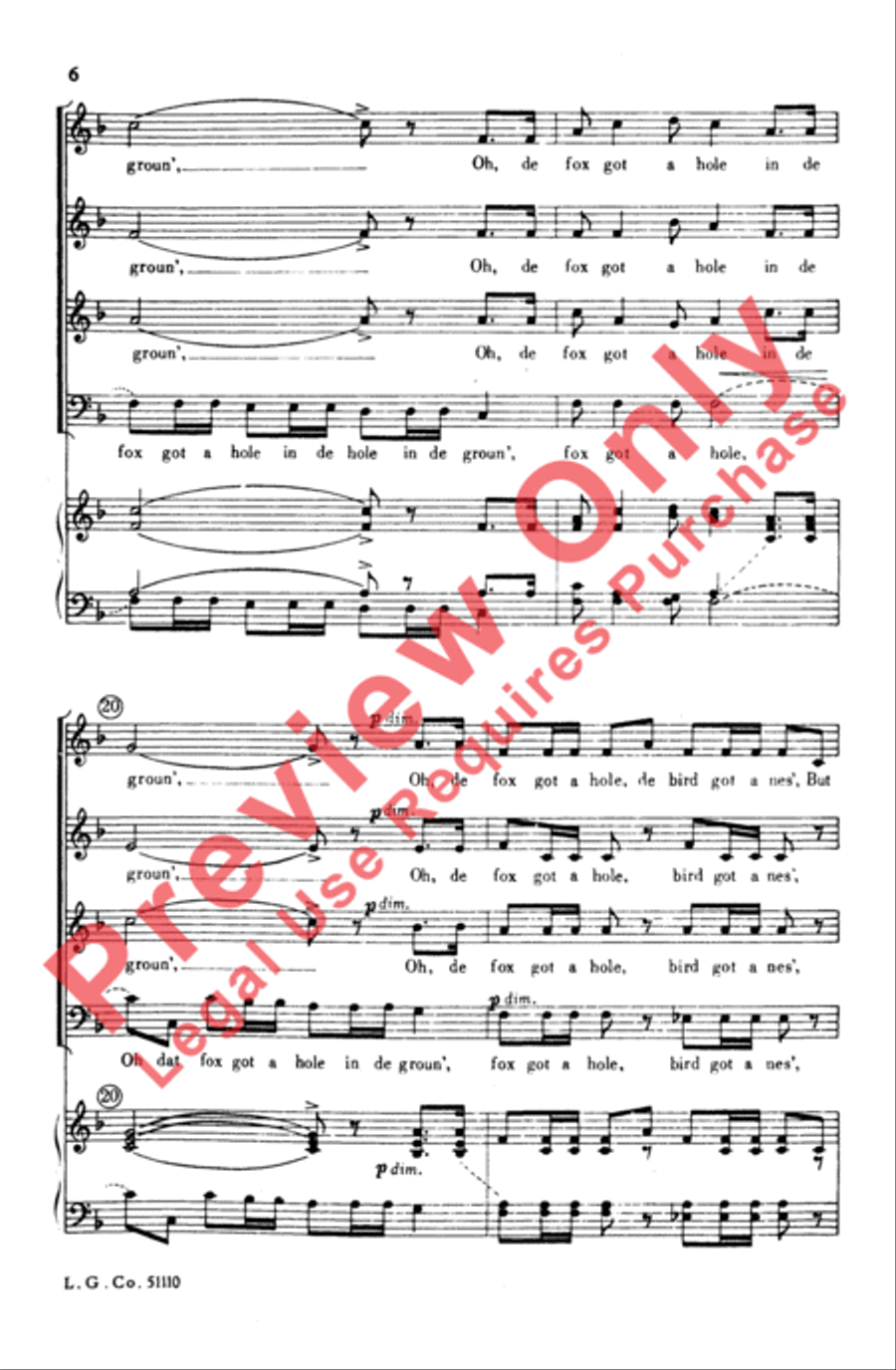 Dere's No Hidin' Place Dere's No Hidin' Place 4-Part scores gallery preview page 5