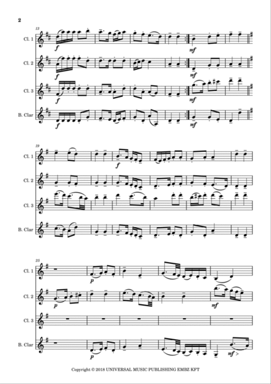 Regi Magyar Tancok (fuvolara Es Zongorara) Woodwind Ensemble scores gallery preview page 3