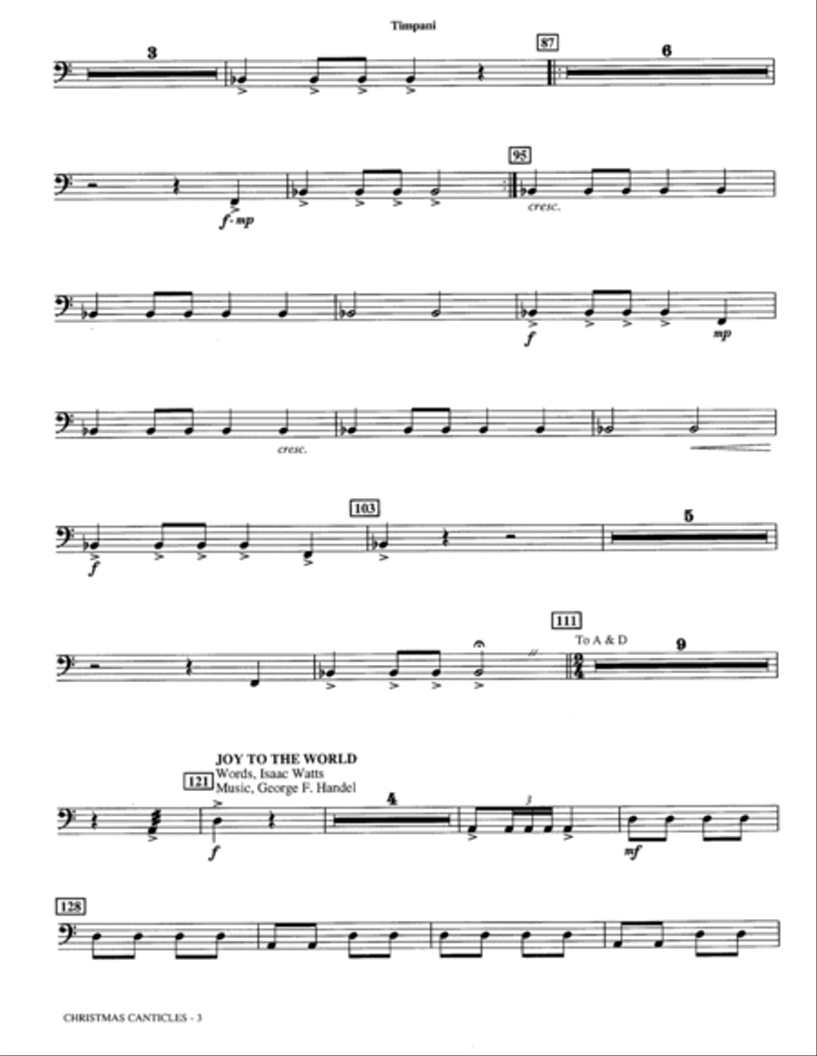 Christmas Canticles: A Cantata of Carols in Four Suites (Full Orchestra) - Percussion 2 Choir scores gallery preview page 3