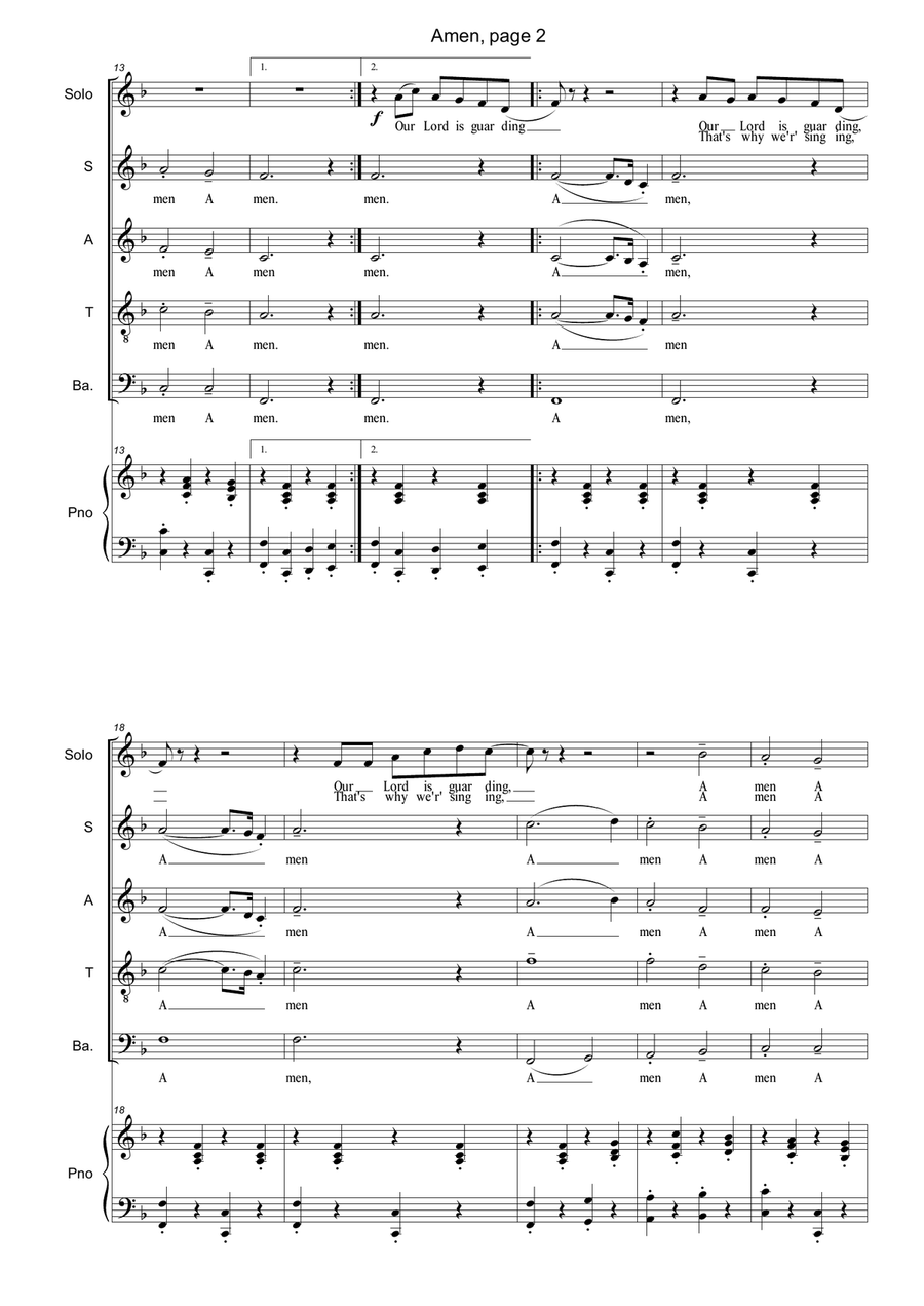 Amen gospel 4-Part scores gallery preview page 2