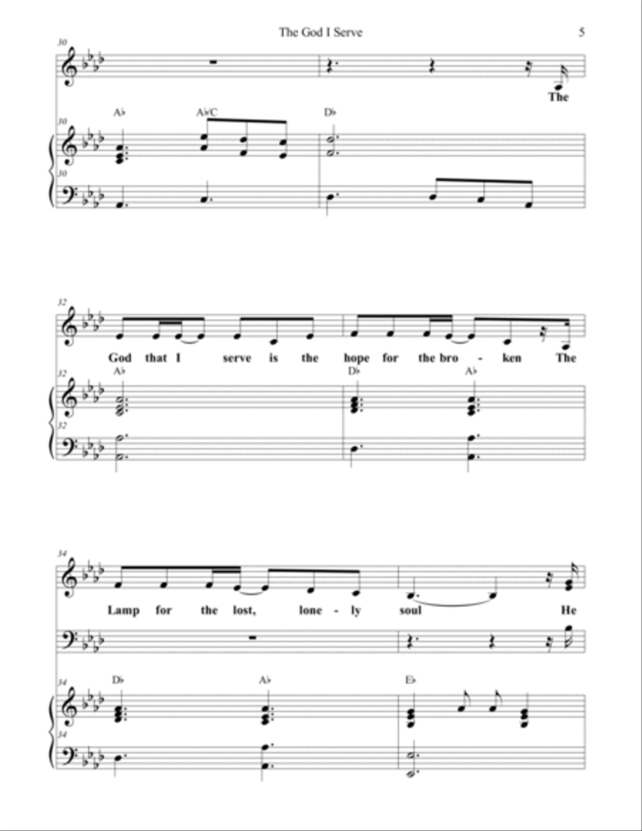 The God I Serve Soprano Voice scores gallery preview page 5