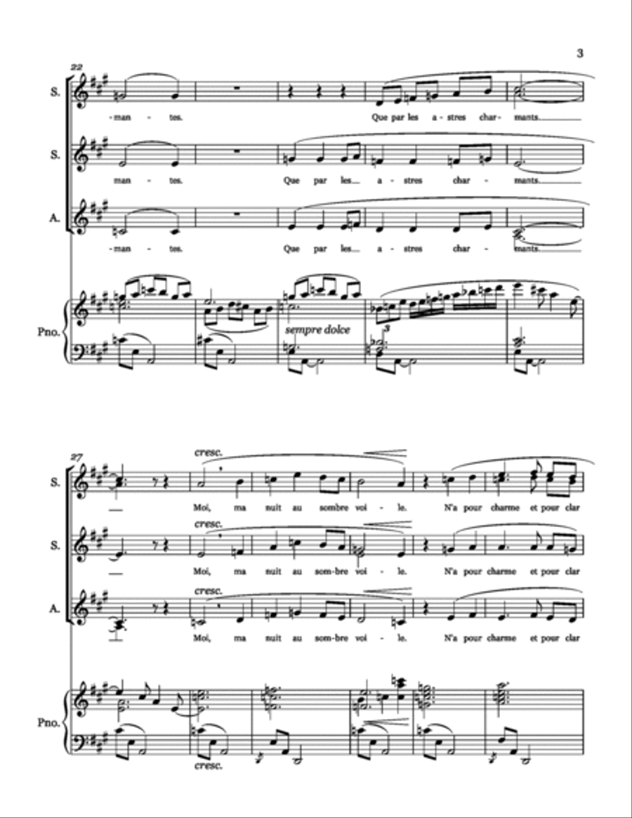 Nocturne SSA Fauré, arr. Jennifer R. Tibbetts SSA scores gallery preview page 3