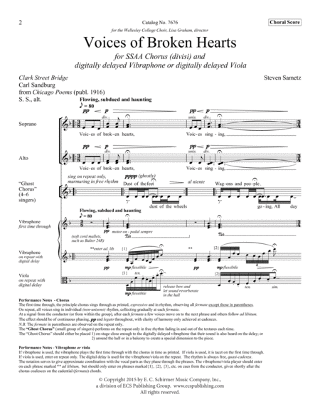Voices of Broken Hearts (Downloadable Choral Score)