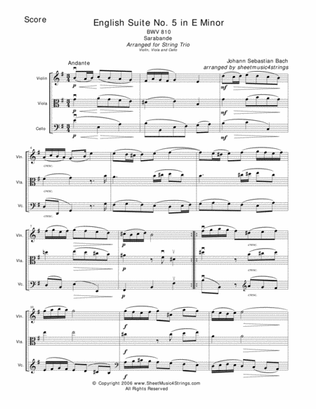Bach, J.S. - Sarabande for Violin, Viola and Cello
