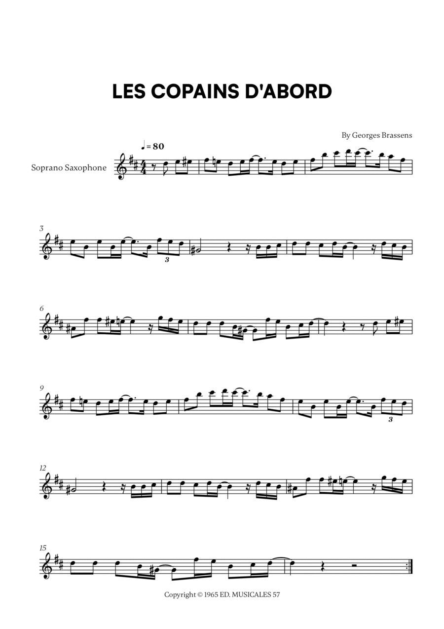 Les Copains D'abord Soprano Saxophone scores gallery preview page 1