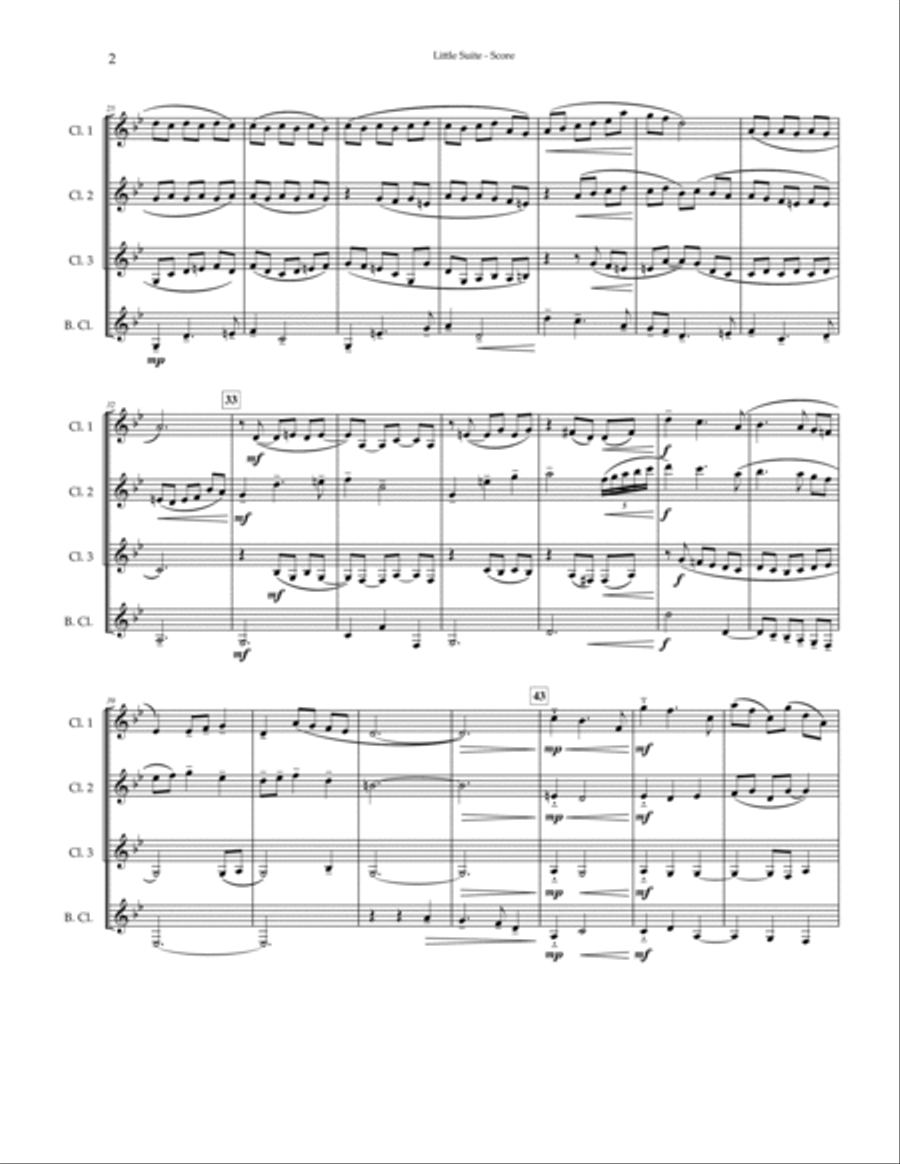 Little Suite for clarinet quartet