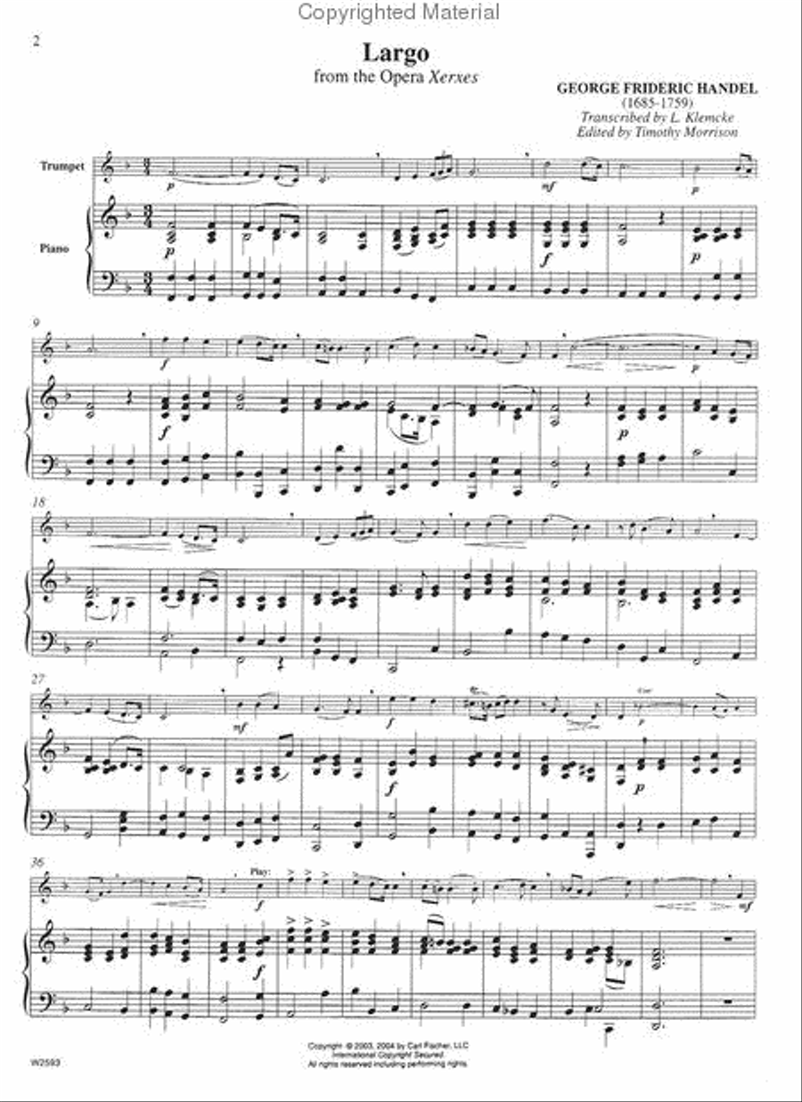 Largo Trumpet Solo scores gallery preview page 2