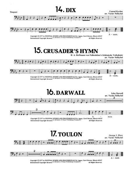 Festival Hymns & Processionals (Bk 6) Timpani-Digital Download