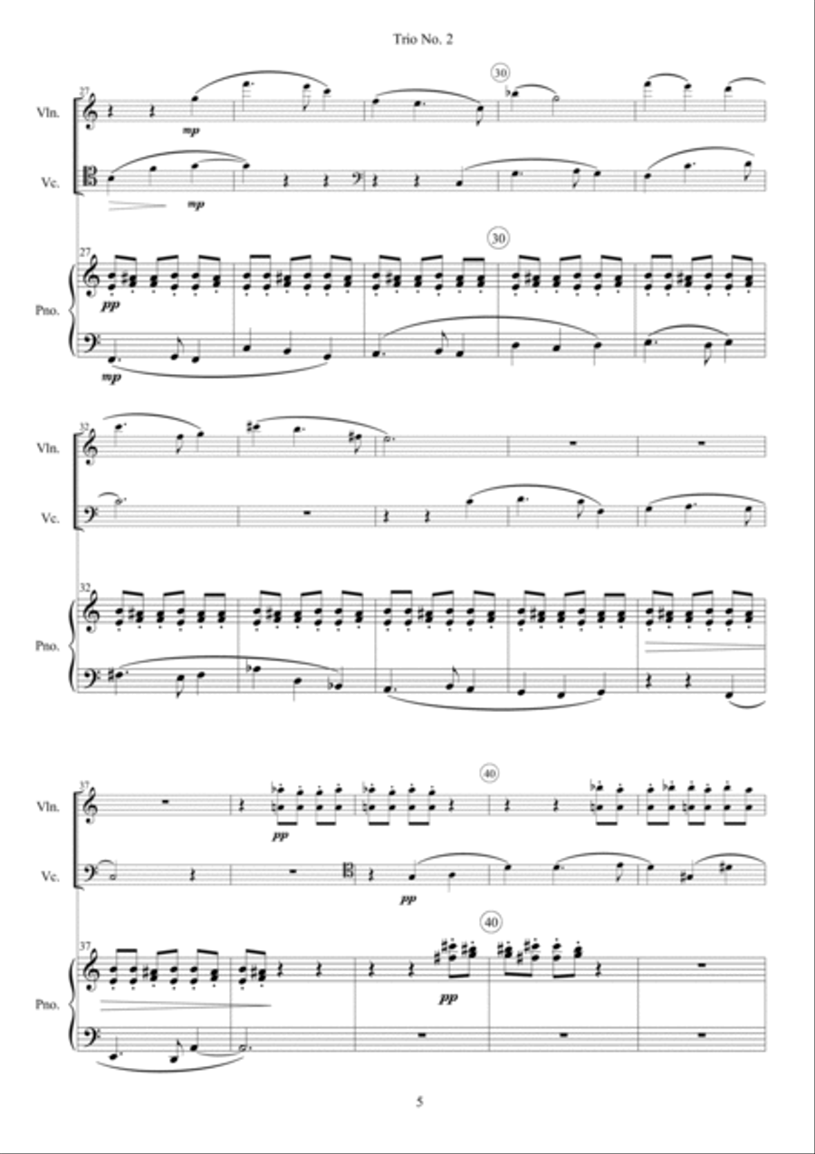 Trio No. 2 - Pastoral Piano Trio scores gallery preview page 5