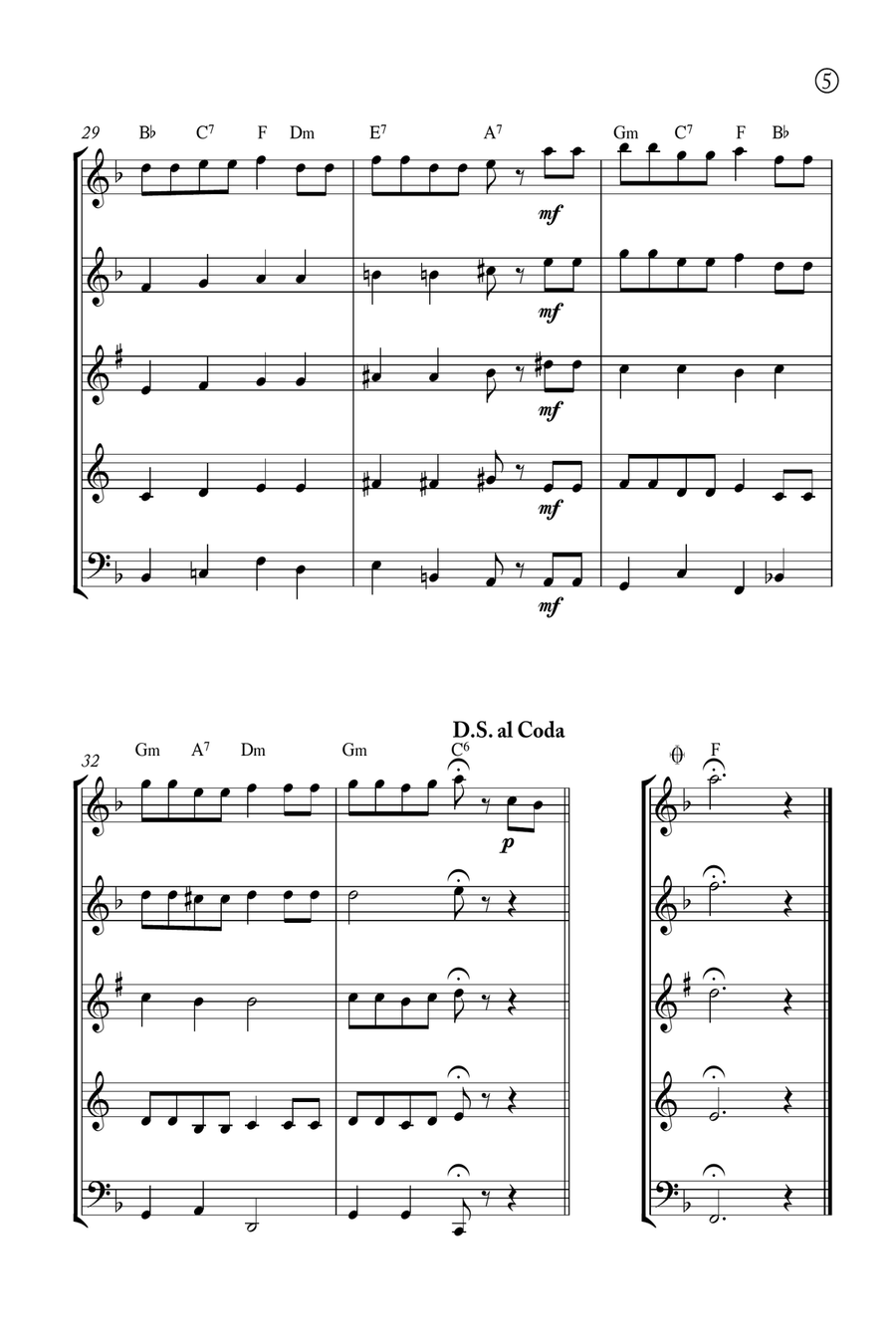 Hymne A L'amour Woodwind Quintet scores gallery preview page 5